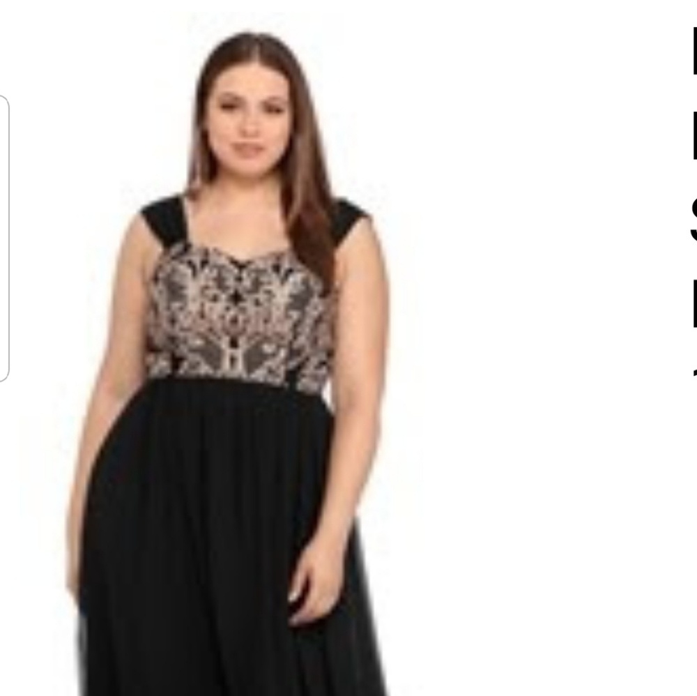 Elegant black and gold dress 2xl